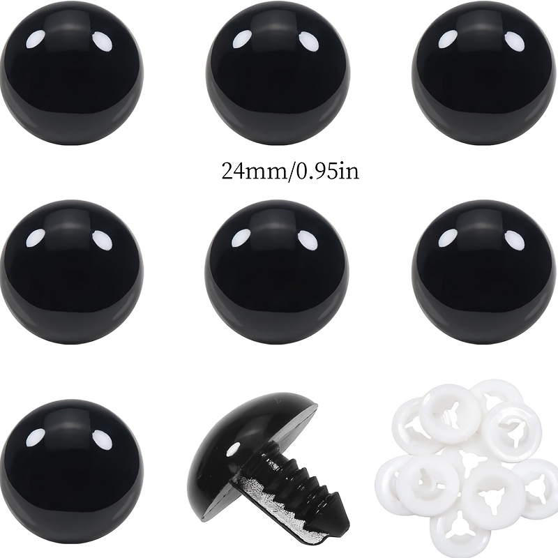 160 Stück Sicherheitsaugen Für Amigurumi – 14 Mm, Schwarz – Mit Unterlegscheiben – Für Häkelpuppen, Stofftiere & Bastelprojekte