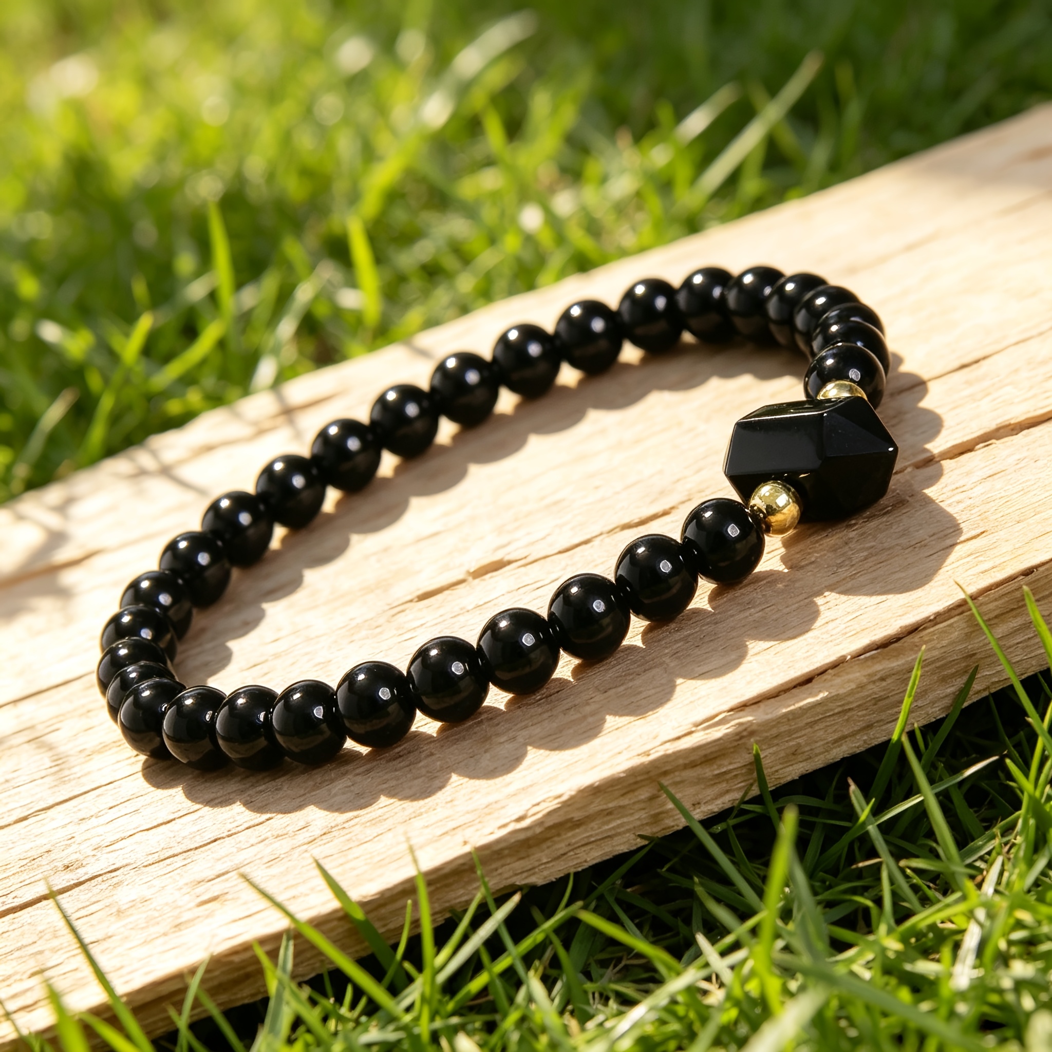 Natural Stone Beaded Bracelet with Tiger Eye & Agate, Handmade