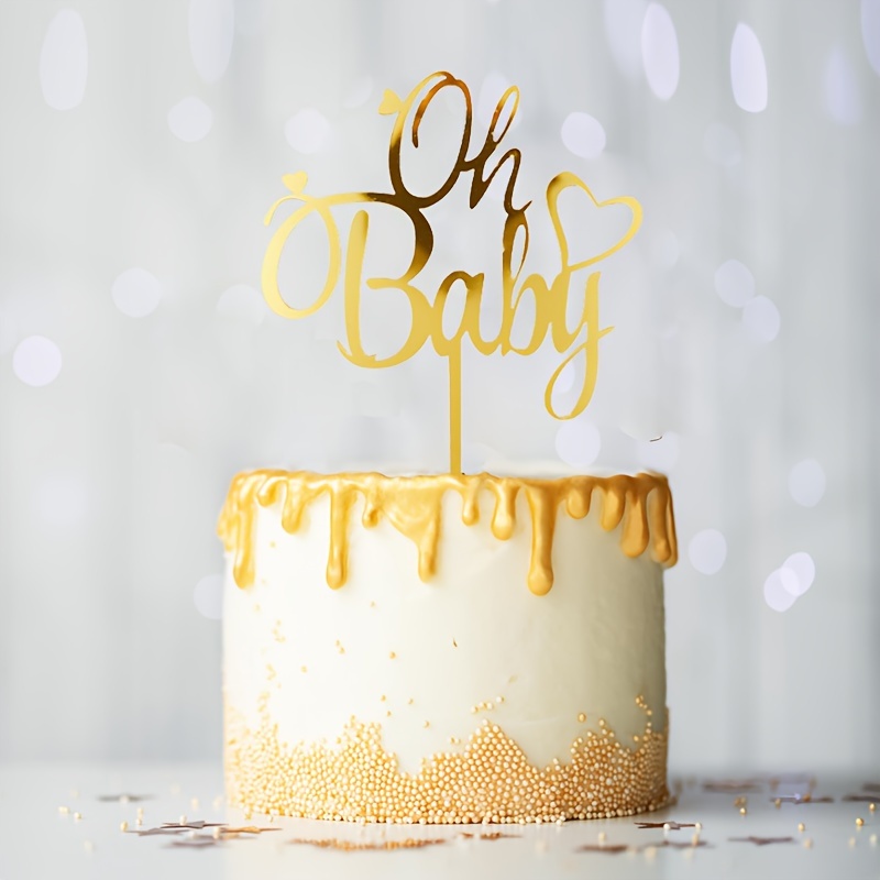 Golden Oh Baby Cake Topper Baby Party Cake Decoration Baby - Temu