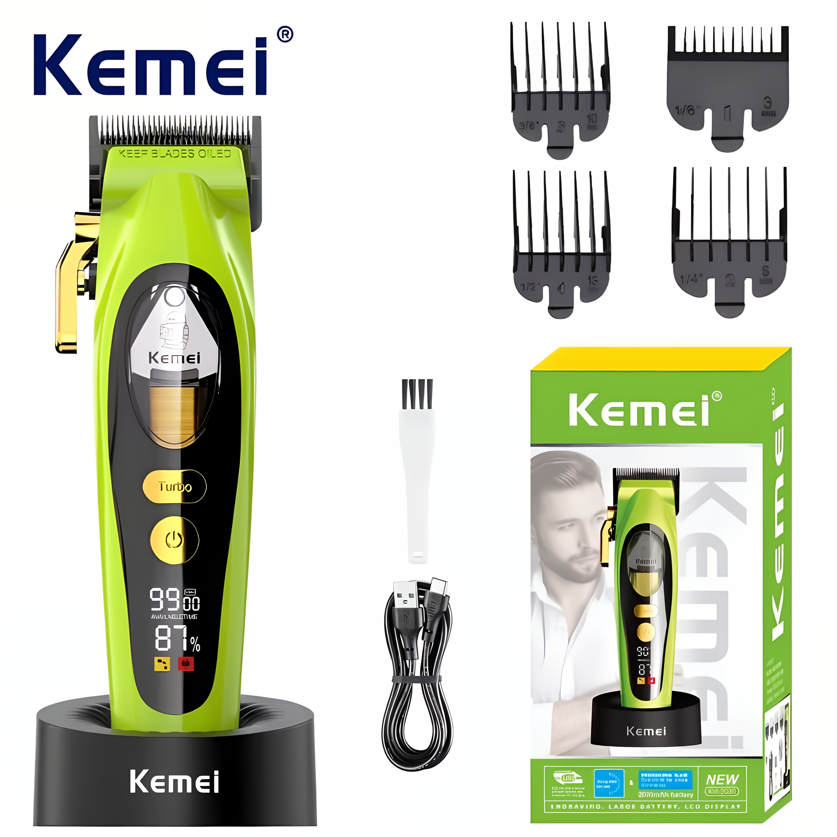 Kemei Km-2035 Salon Professional Hair Clipper With Dlc Blade Hair Trimmer Electric Clipper