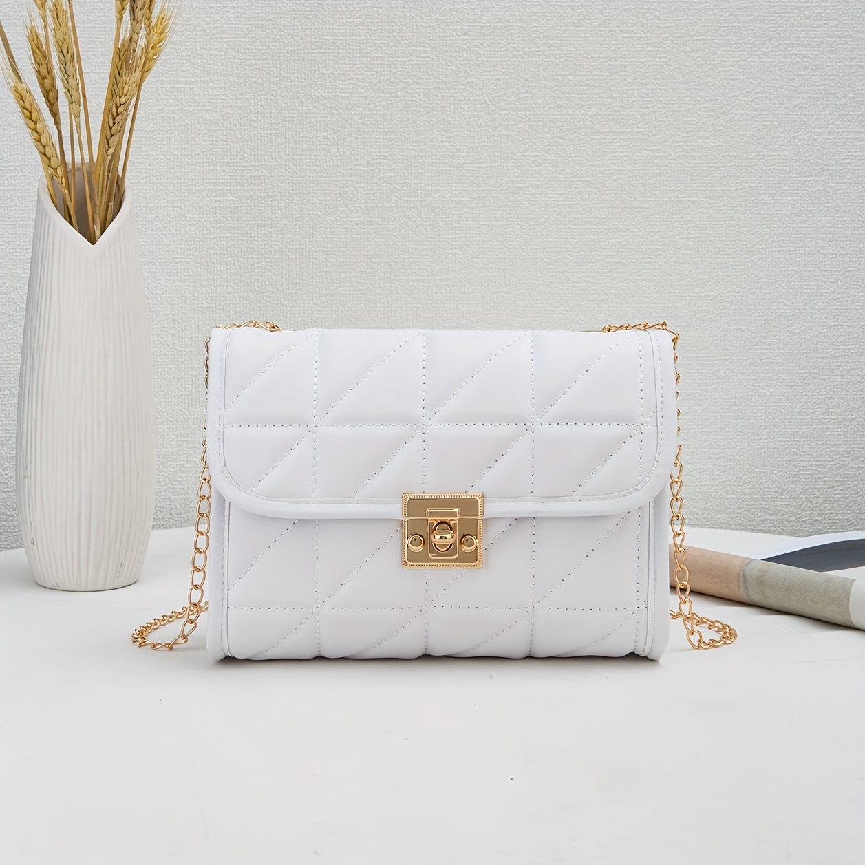 New Fashionable Trendy Casual Crossbody Bag With Versatile Metal Chain Lock, Shoulder Bag, Coin Purse