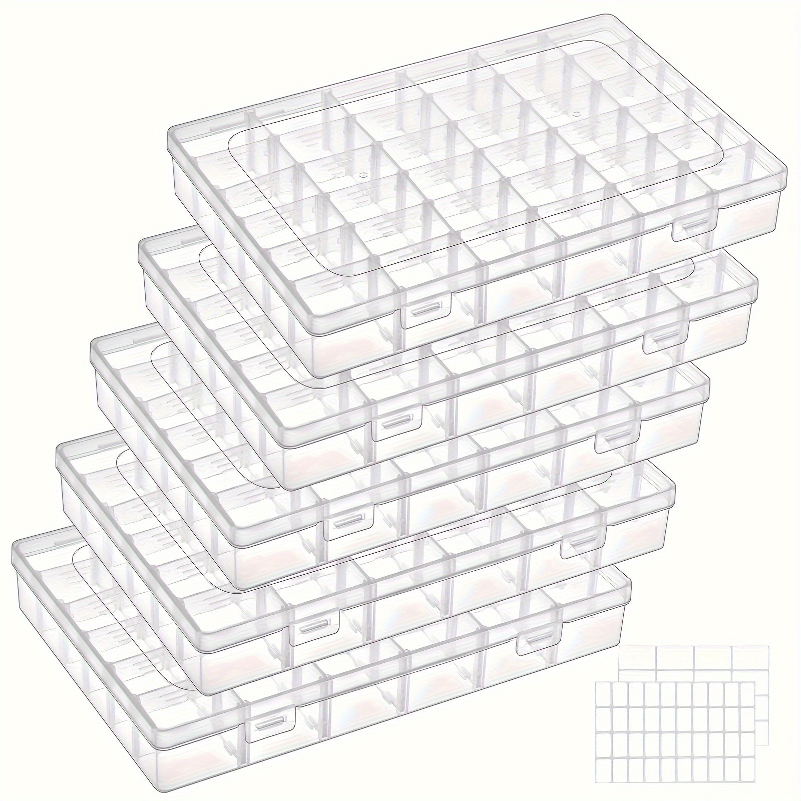 

Vansuns 5pcs Clear Plastic Organizer Dividers - 36 , For , Diy , Jewelry & Fishing Tackle Storage, Includes Stickers, Diy , Beading Storage, Beading&jewelry Making