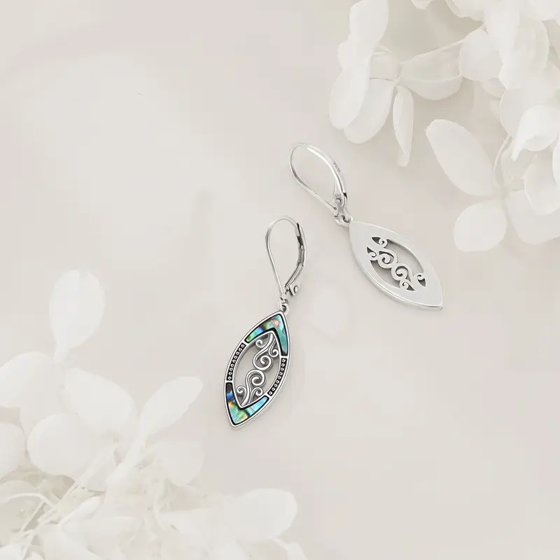 925 sterling silver abalone shell dangle drop earrings for women bohemian earrings jewelry gift Product details 3