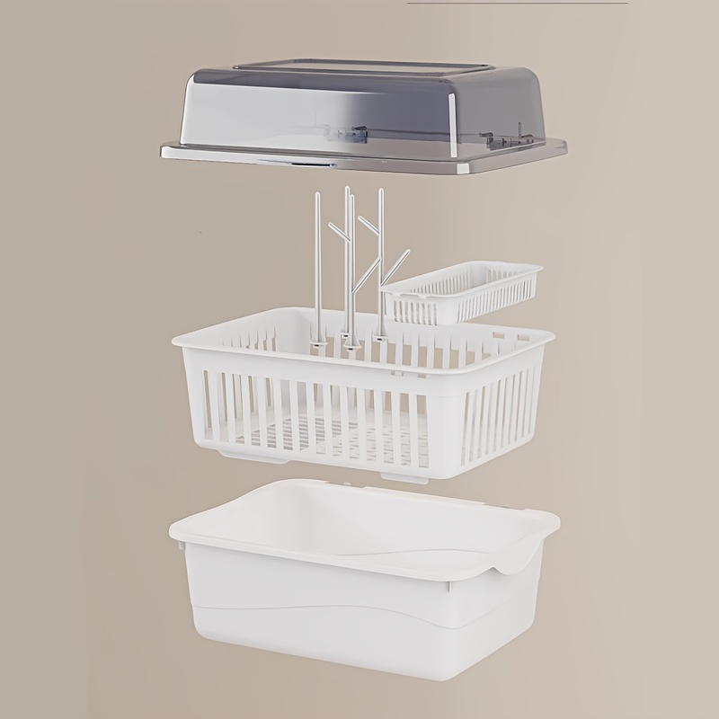 Large Capacity Baby Bottle Organizer with Drainage and Dustproof Drying Rack, Durable Plastic Cup Holder, Space-Saving Storage Shelf, Suitable for Kids Room, Kitchen, Bathroom, Perfect Christmas Gift, Best for Christmas