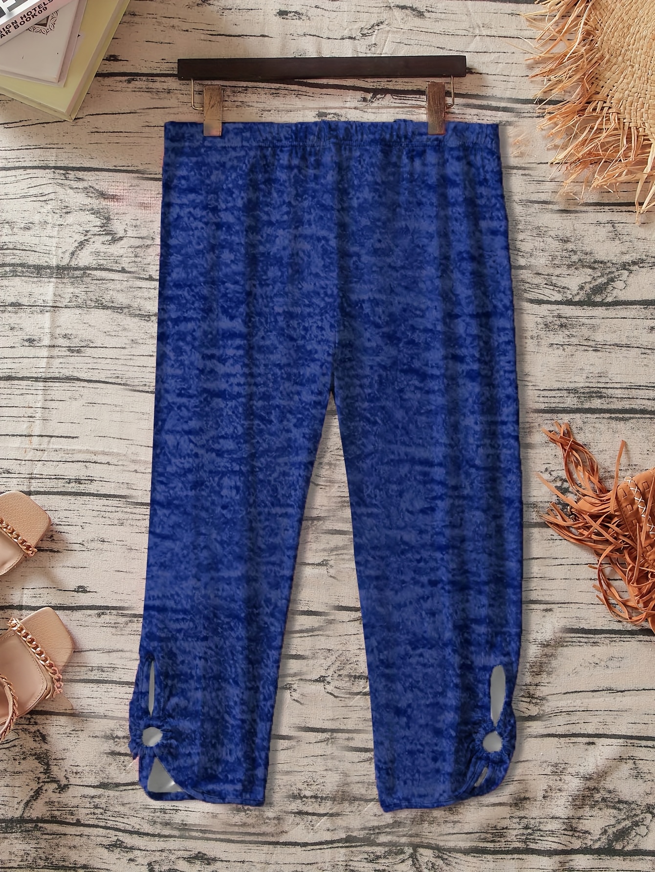 Women's Plus Size Stretchy Casual Pants - Solid Color Black, Elastic Waistband, Comfort Fit, Polyester, Machine Washable - Ideal for Spring/Summer/Fall