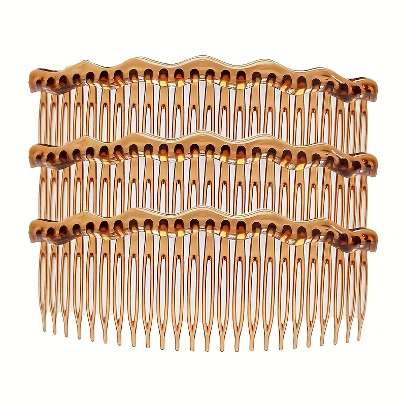 3pcs Side Combs Hair Side Combs Decor Classic Solid Plastic Combs Hair Clip Wide Teeth Hair Claws Beauty Hair Accessories For Women