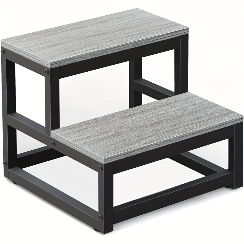 2 tier stepping stool adult heavy duty wooden stepping stool home   ladder multifunctional bedside stepping stool small portable stepping stool for bathroom bedroom kitchen school durable home wooden stepping ladder easy to carry