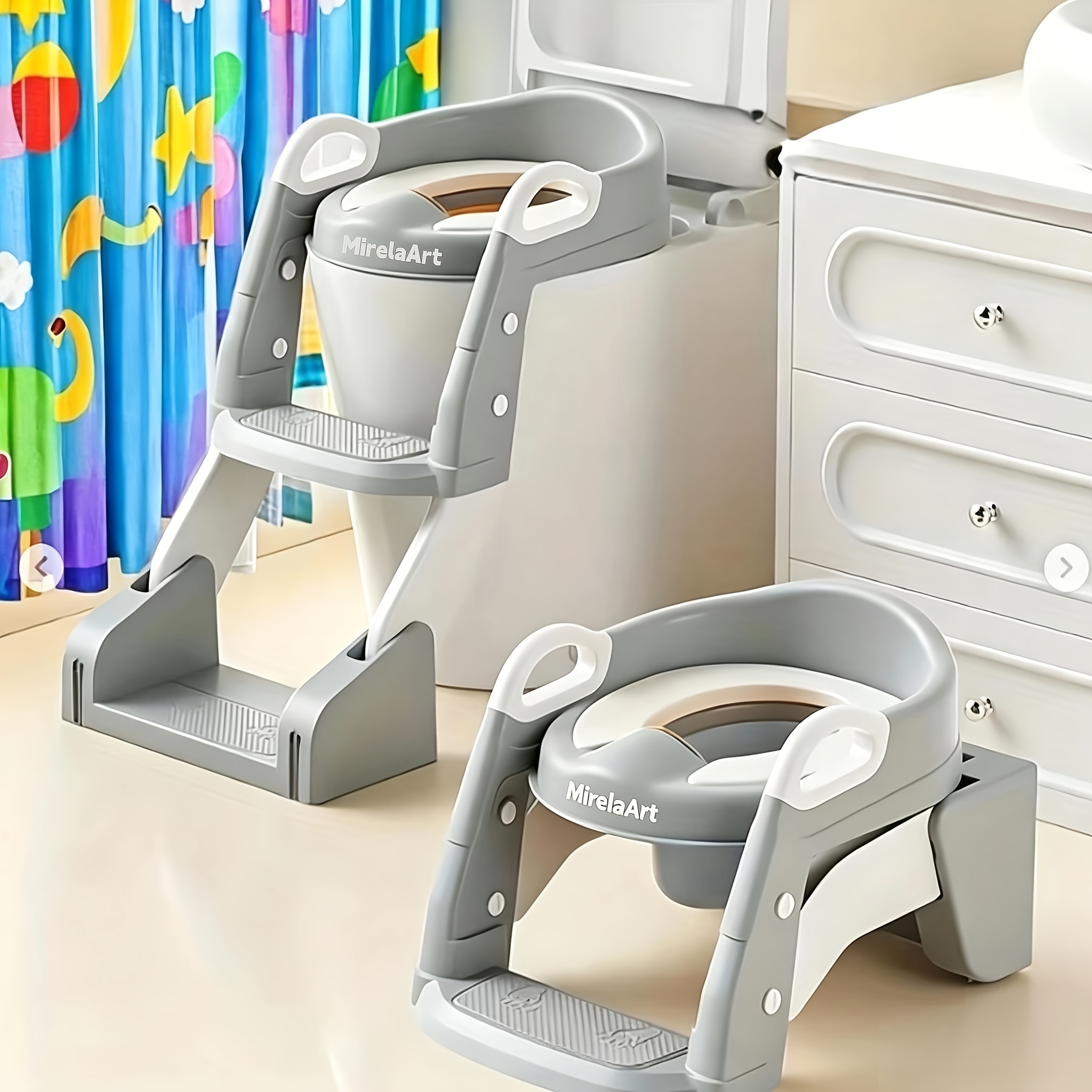 TEMU Potty Training Seat With Step Stool Ladder, Potty Training Toilet For Boys Girls Kids, Potty Chair Adjustable Potty Seat For Toilet With