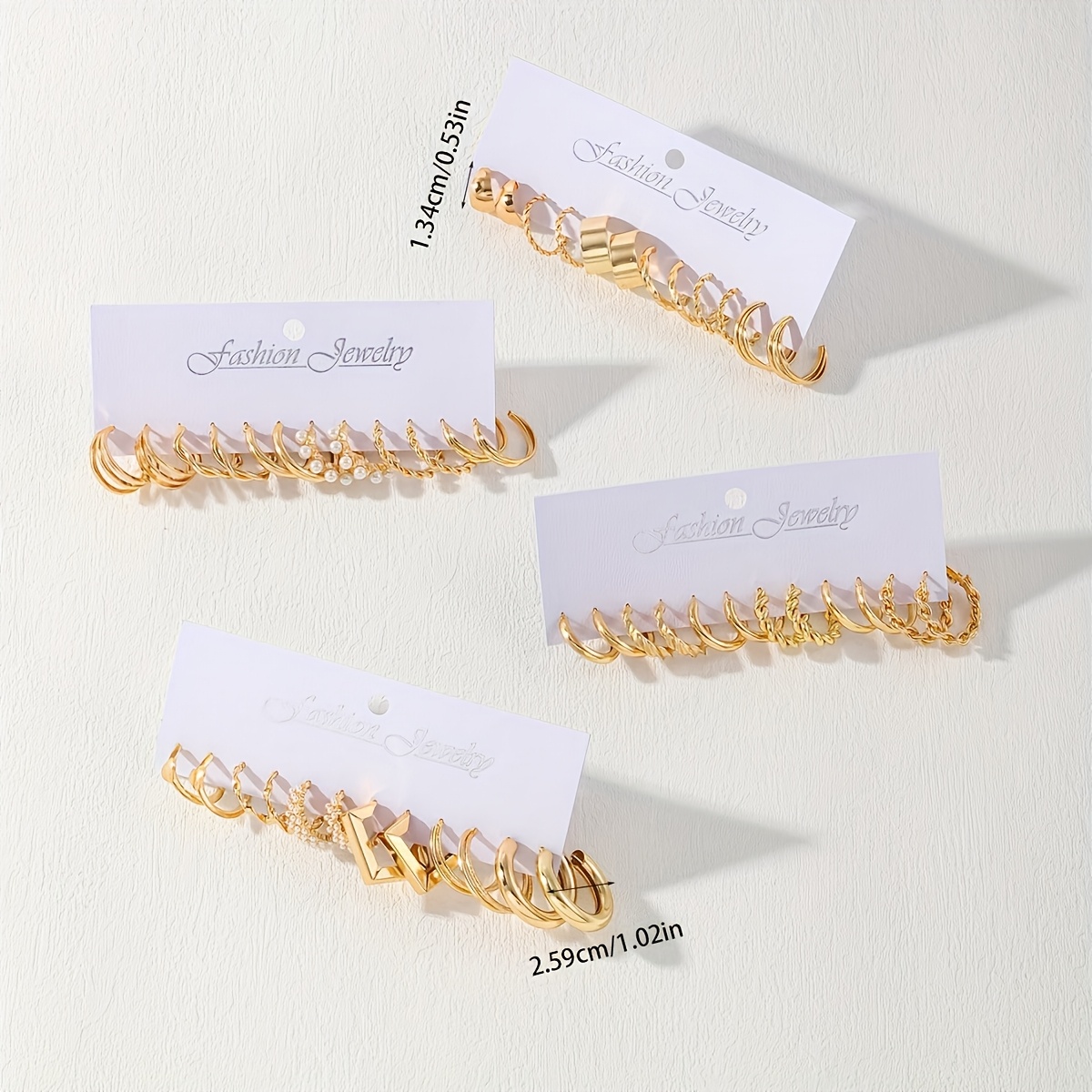 Geometric Square Earrings Set, Large Hoop Earrings