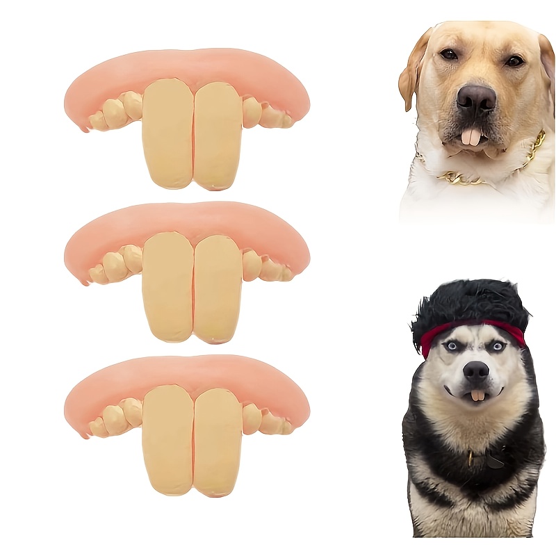 

3pcs Hilarious Dog Denture Toys - , Tear-resistant Fake Teeth For Pets - Halloween & Photoshoots