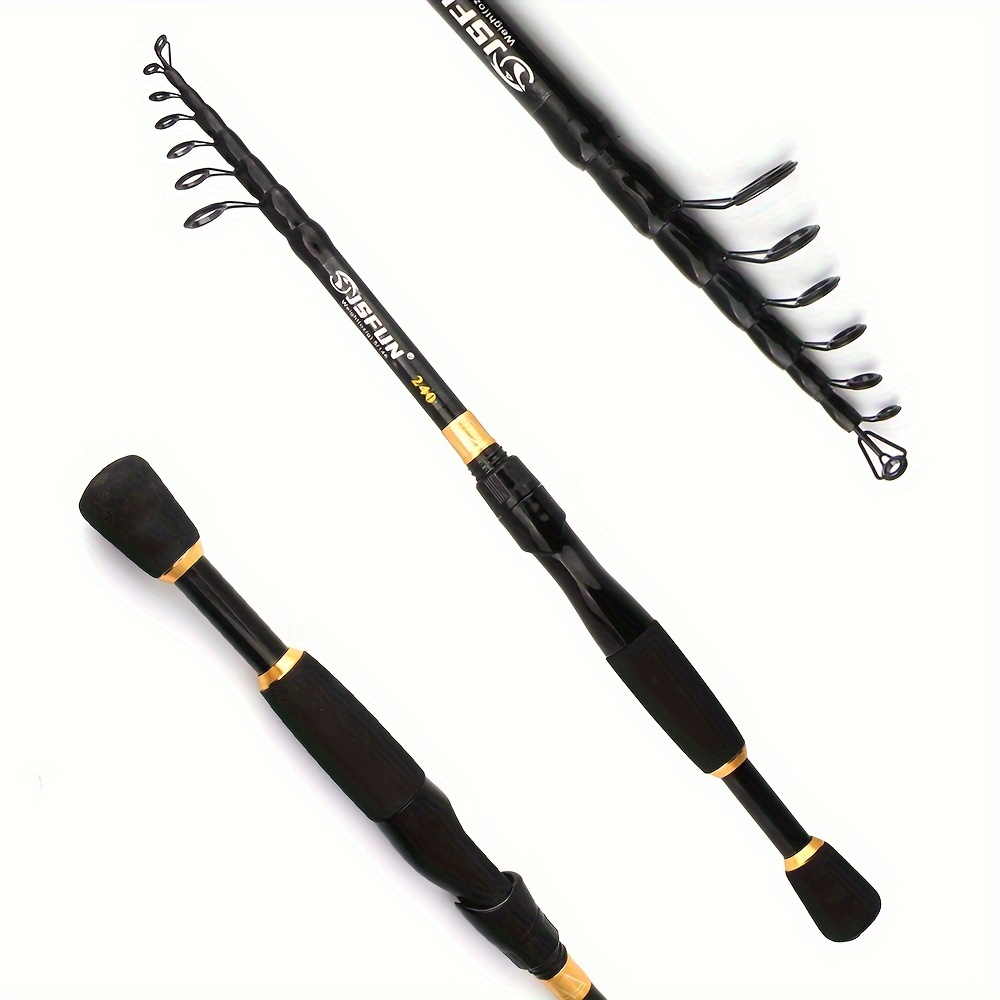 

Jsfun Lightweight Carbon Fiber Telescopic Fishing Rod - 5.25ft .87ft, Eva Handle, Ideal For Bass & Trout, Jsfun