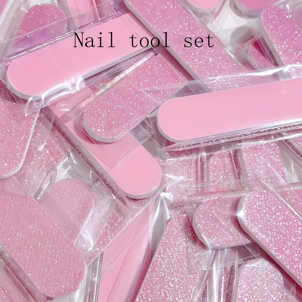 

30 Pcs Glittery Pink Nail File Set With Crystal Bars For Exfoliation - No Fragrance - Beauty & Personal Care - Foot, Hand & Nail Care - Nail Tools - Other (nail Tools)