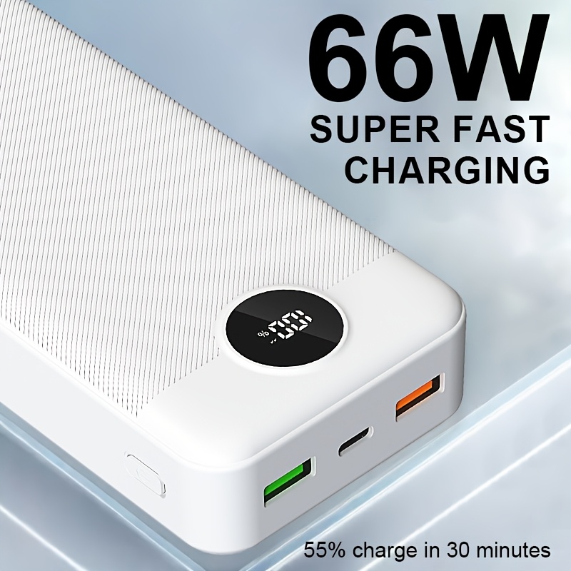 50000mah Power Bank, 66w Fast Charging Large Capacity Portable Charger, Usb-c/usb-a, Compatible With Ios And , Supports Connection Of Dual Devices, Christmas Gift