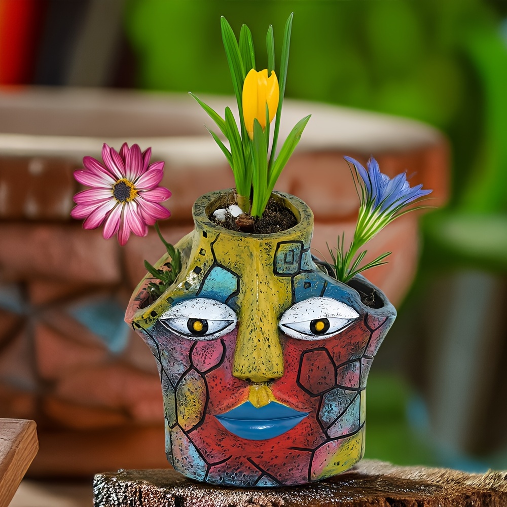 kreatives abstraktes dreilochiges gesicht bunte blumentopf - Temu  Switzerland