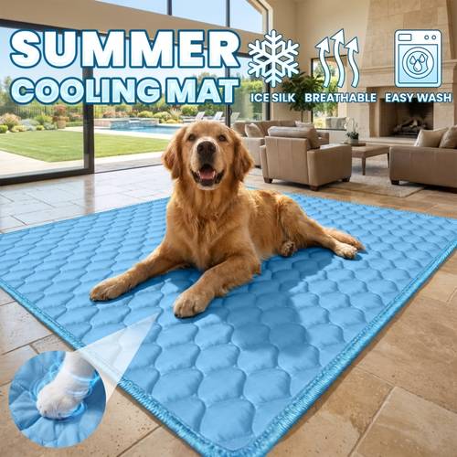 2026 ice cooling summer mat dog bed enthusiastically pet cooling pad sweat absorbent fabric breathable mesh bed durable polyester fiber keeping your cats and dogs cool and comfortable
