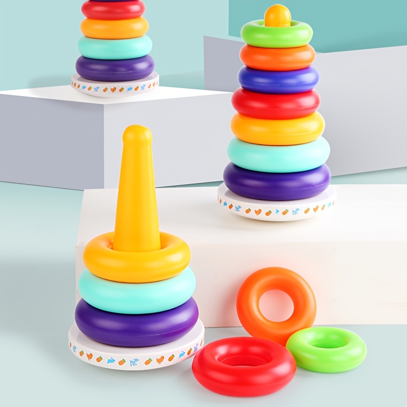 Rainbow Stacking Blocks Sensory Toy for Educational Play