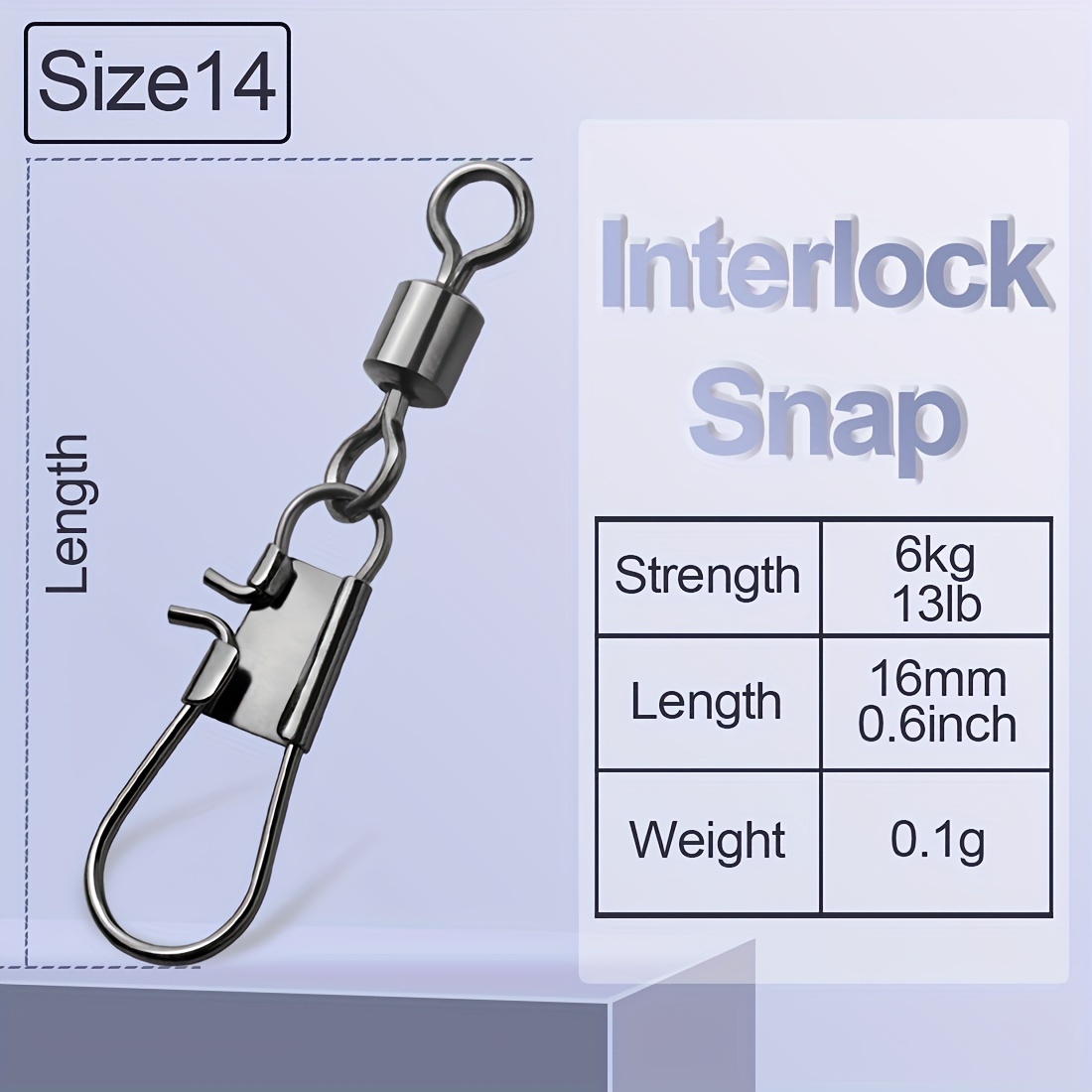 100pcs Snap Rolling Swivels Stainless Steel Cross Lock Snap Sea Fishing Connector Terminal Tackle