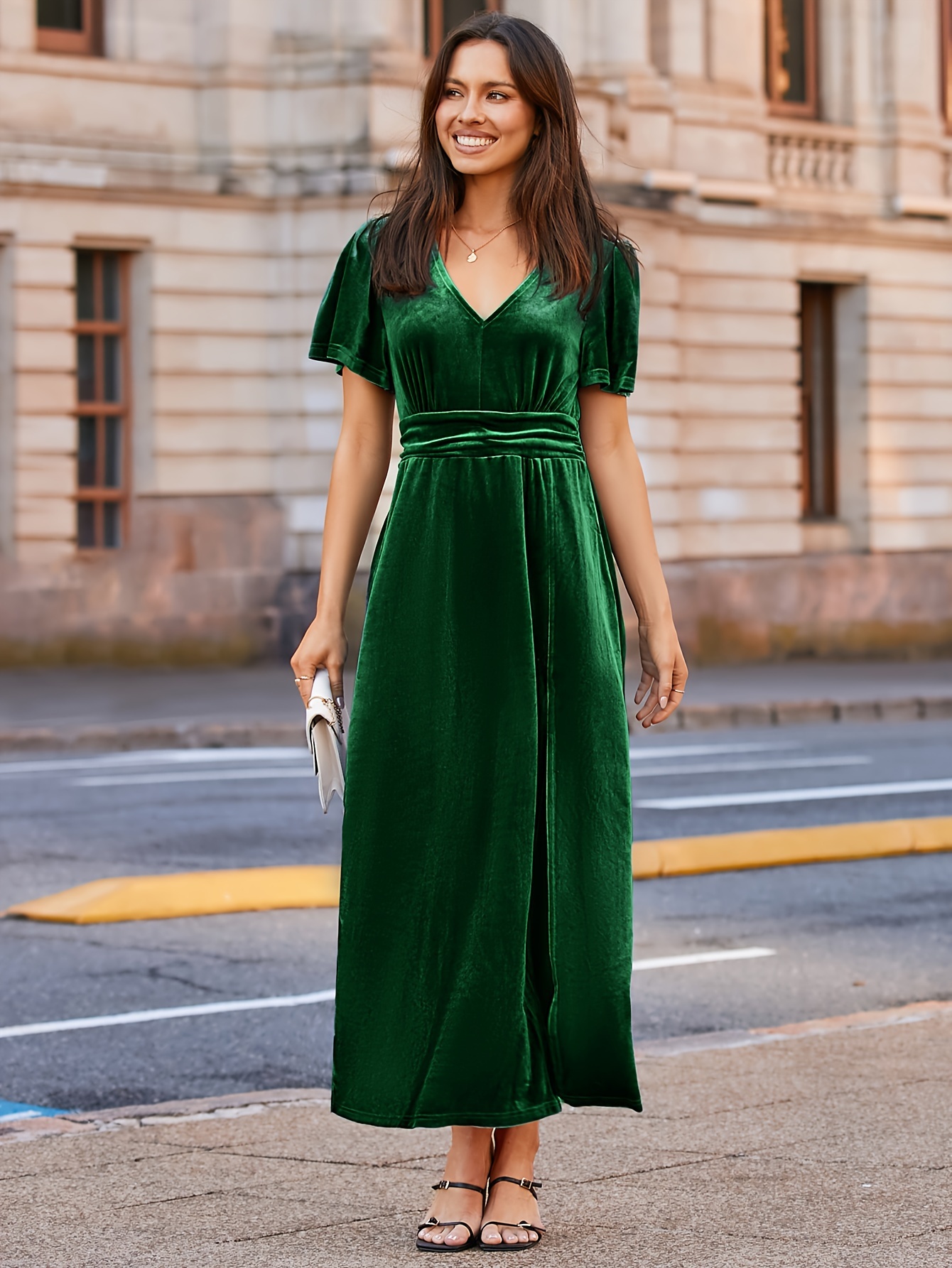 slim fit dress slacks Gorgeous Spaghetti-Straps Dark Green Prom Dress Long with Slit