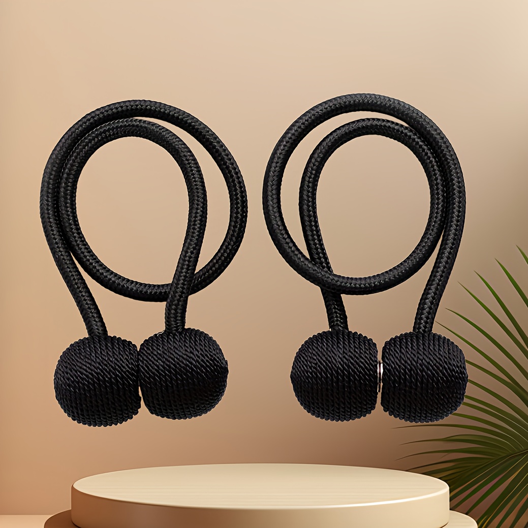 2pcs Decorative Magnetic Straps, Headphone-Style Magnetic Straps, Curtain Straps, Curtain Tying Straps, Bathroom Curtain Straps, Multi-Purpose Straps, 2-Pack