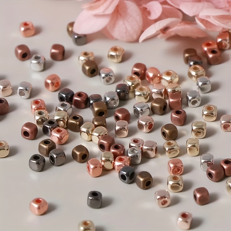 

300pcs 3mm Square Beads For Jewelry Making, Mixed Colors