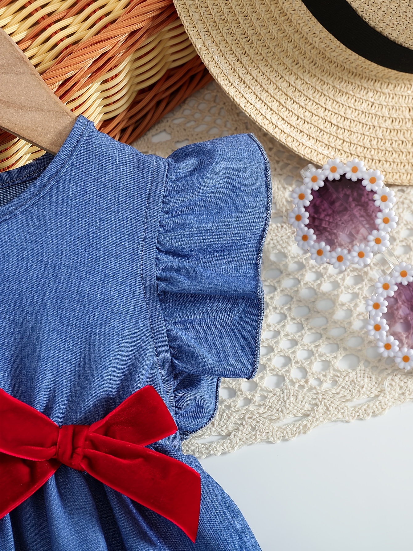 Summer Fashion Versatile Dress for Baby Girls, Featuring a Denim Sleeveless Design, Perfect for Outings And Embodying a Sweet, Princess-Like Style.