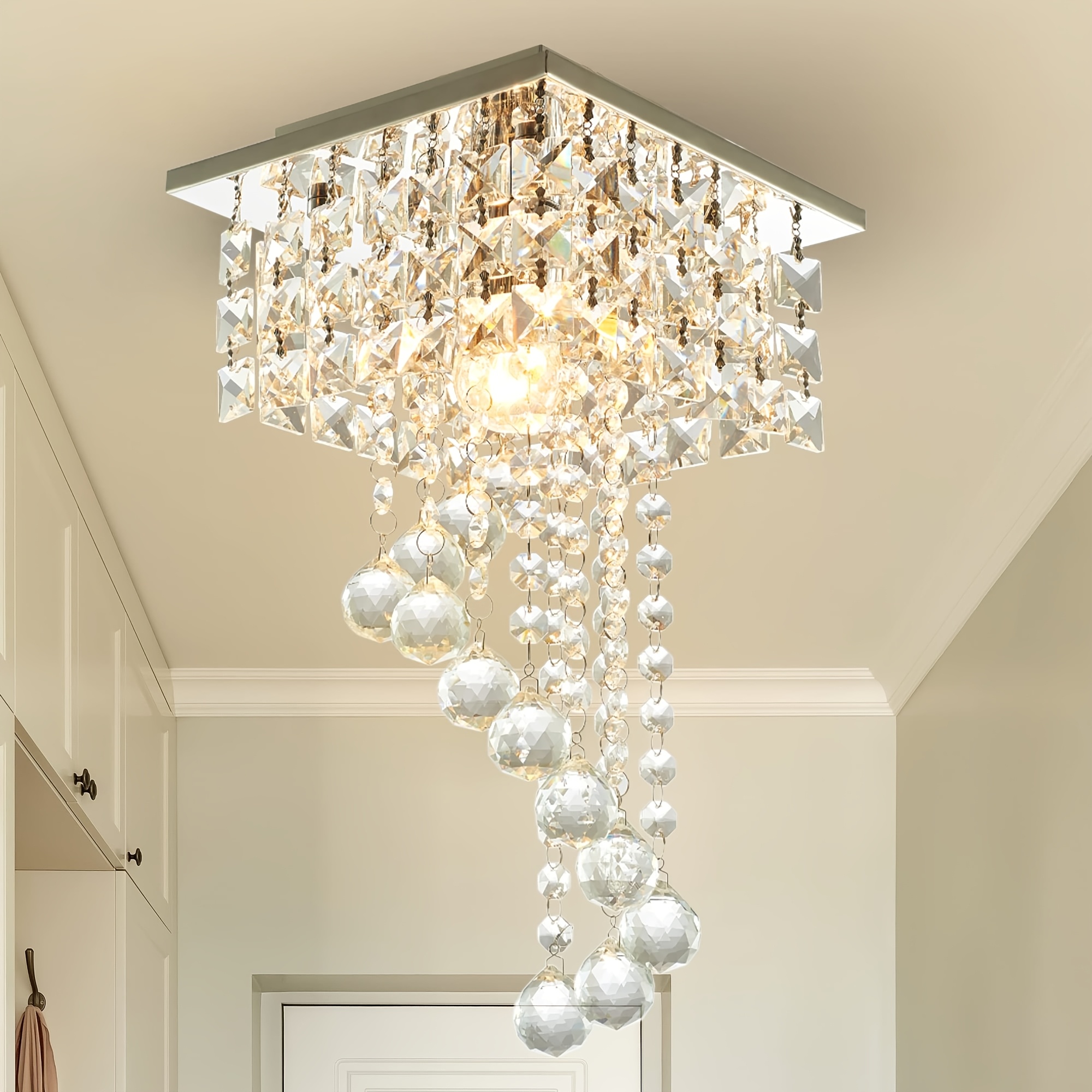 Chandelier For Bedroom HongnuoFc Mini Crystal Chandelier 3-Tier