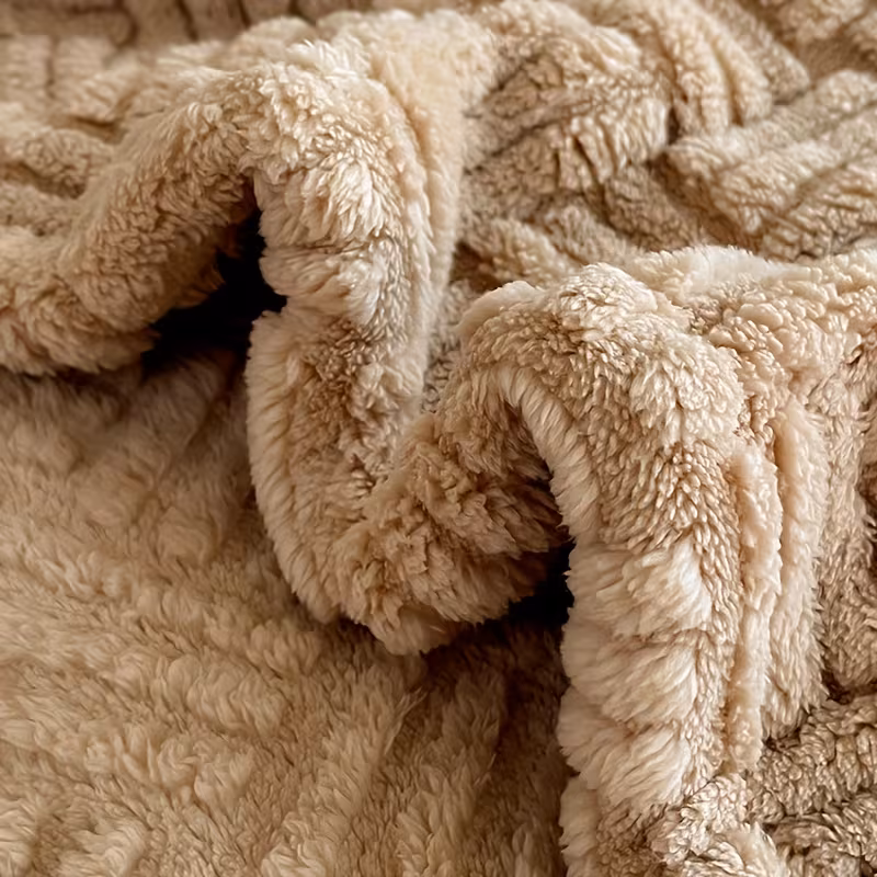1 luxurious milk velvet jacquard blanket with geometric pattern soft warm beige friendly suitable for use in autumn and winter suitable for bedrooms and guest rooms sofa the perfect christmas gift sofa throw blanket bedroom Product details 8