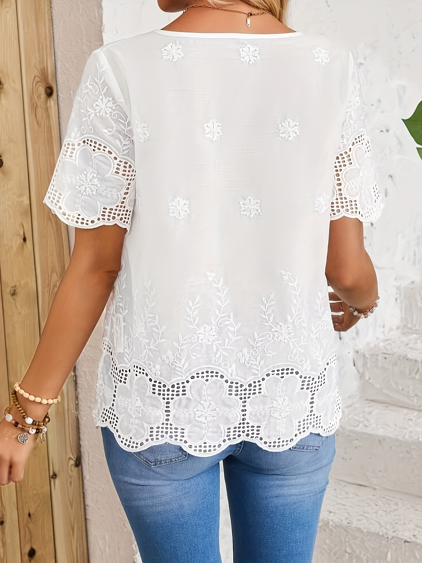 Blusas Casuales Camisas De Encaje Amazon Blusa Holgada De Encaje - Main Image