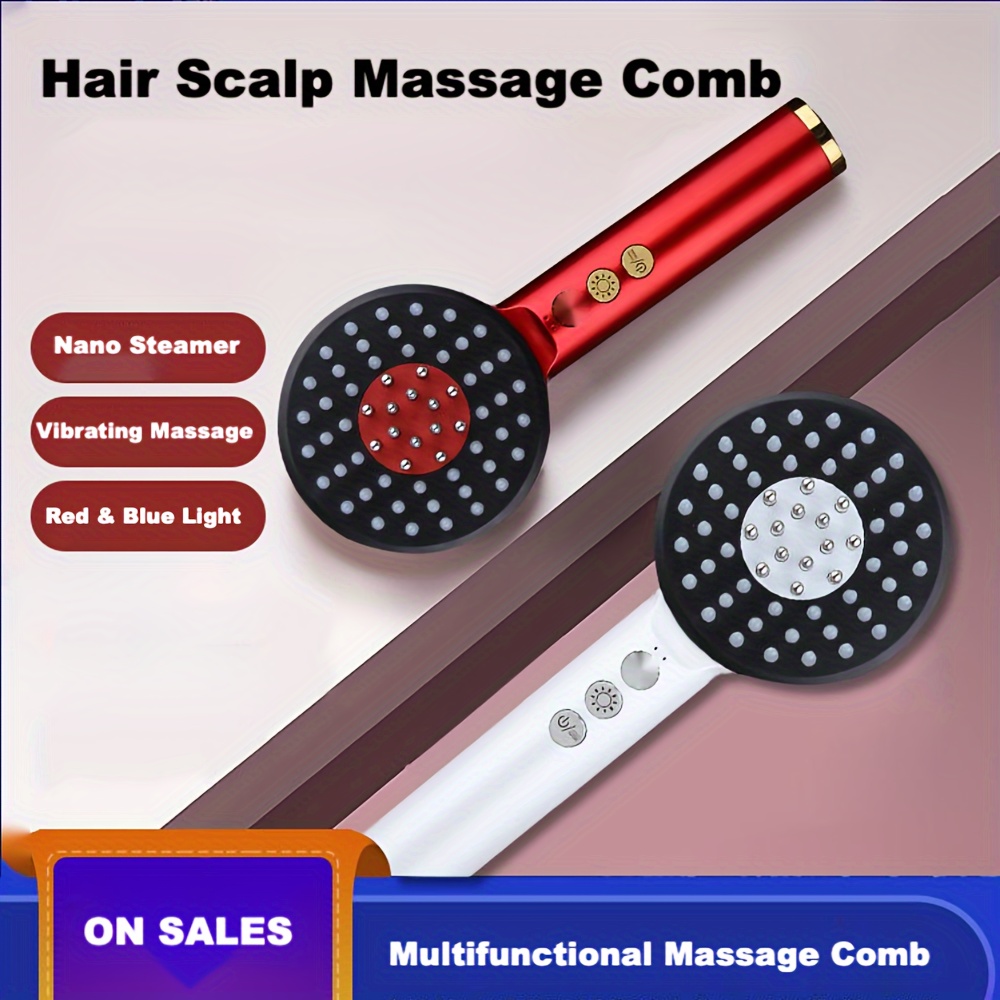 

Red And Blue Light Hair Growth Head Scalp Massage Comb