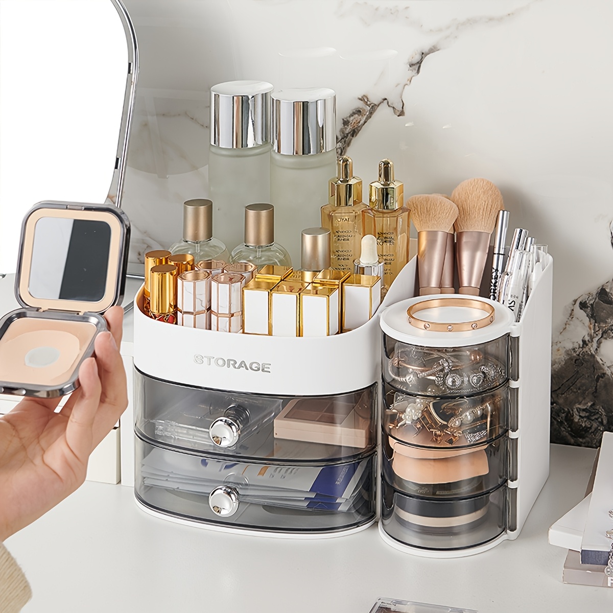 desk organizer cosmetic storage box with drawers plastic ideal for lipstick and facial masks Product details 4