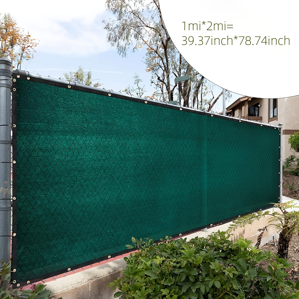 TEMU [1 Set]pe Material Sunshade Net With Metal Eyelets, In Dark Green Color And Multiple Sizes. Breathable And Does Not Water. Installation