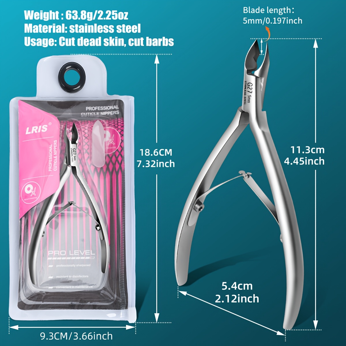 Image of Professional 5mm Precision Exfoliating Tool With Blade & Spring Handle - Heavy-duty Remover For Professional Pedicure, Manicure Suitable For Home, Nail Salon, Travel - Spring-loaded For Use
