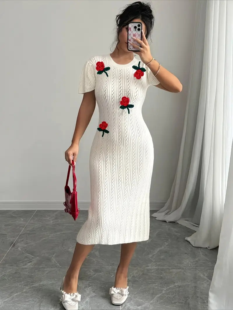 womens 3d flower embroidered mini dress crochet acrylic - Temu United Arab Emirates womens 3d flower embroidered mini dress crochet acrylic - Temu United Arab Emirates
