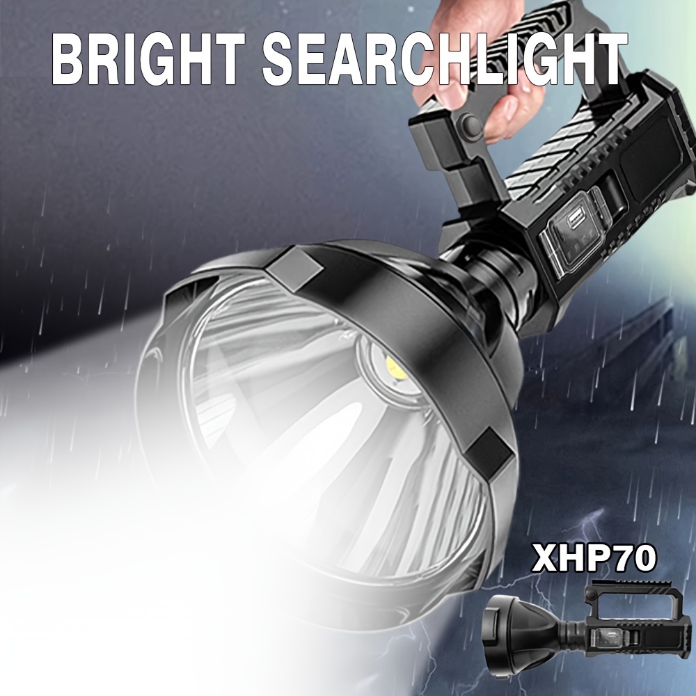 XKSW Lampe Torche LED P70, 6000 Lumens Lampe de Poche Militaire Tactique  Ultra Puissante Étanche Torche,Lampe Torche Rechargeable USB,our Le  Camping