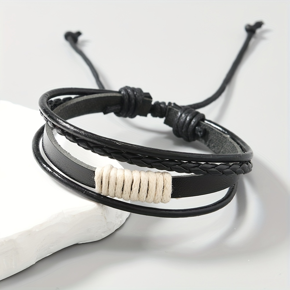 Minimalist Handwoven Bohemian PU Leather Bracelet