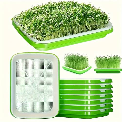 4pcs 2 sets quick harvest seed germination set suitable for beans wheat and pet herbs waterless germination tray with drainage holes seeds not included
