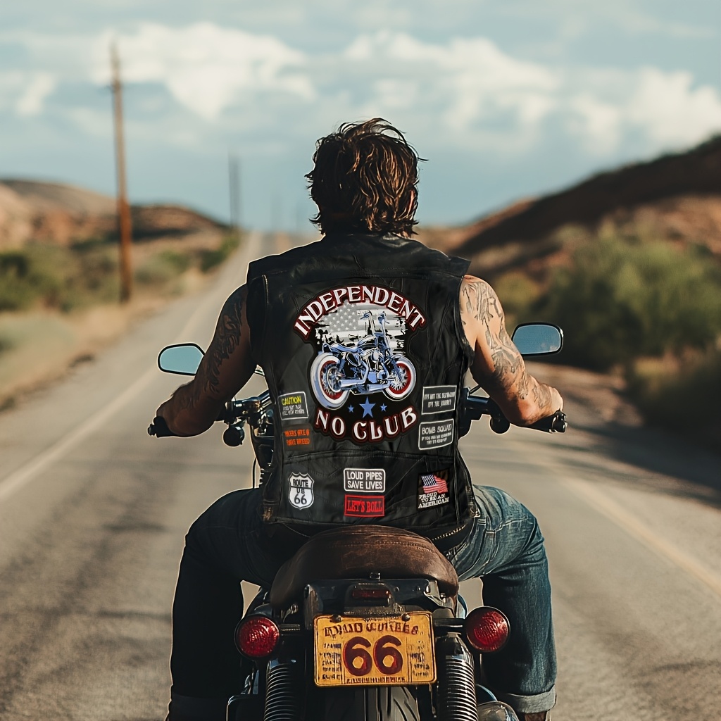 rider faux leather vest independent rider no club - Temu