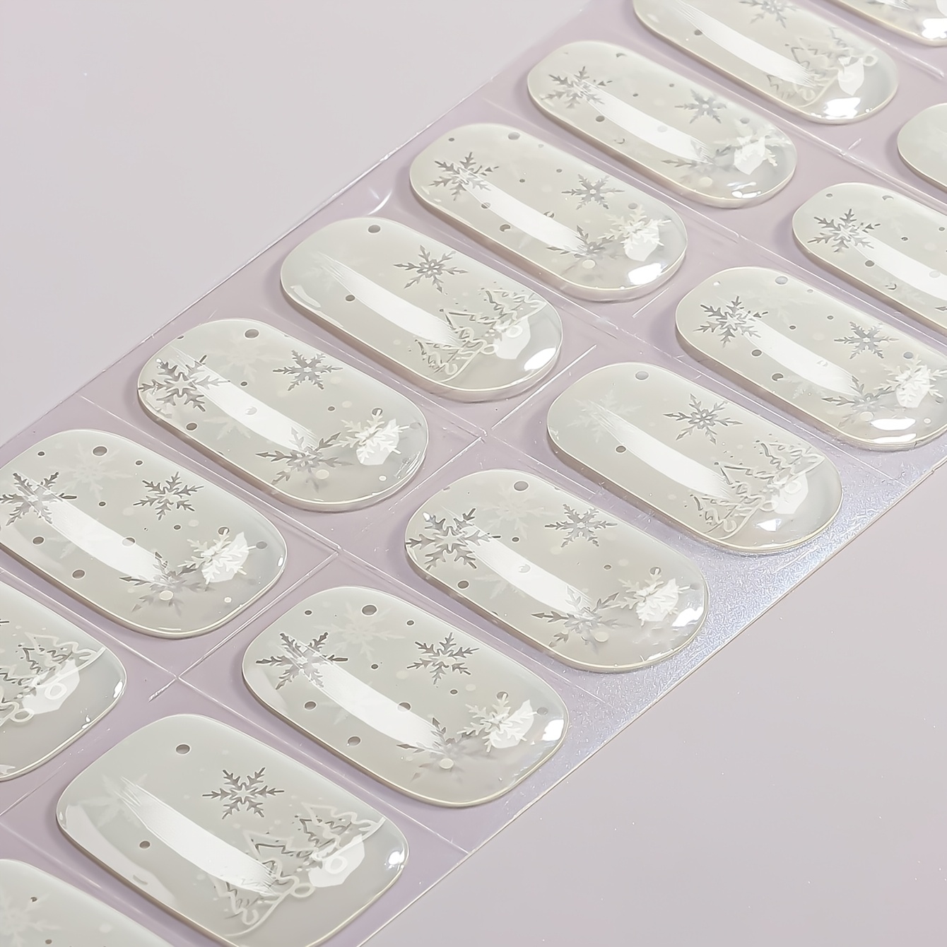 TEMU Bandes de Gel pour Ongles Pré-polymérisées Showyboo, 22 pièces, Autocollants pour Ongles à Paillettes Argentées et de Neige à , Âtres