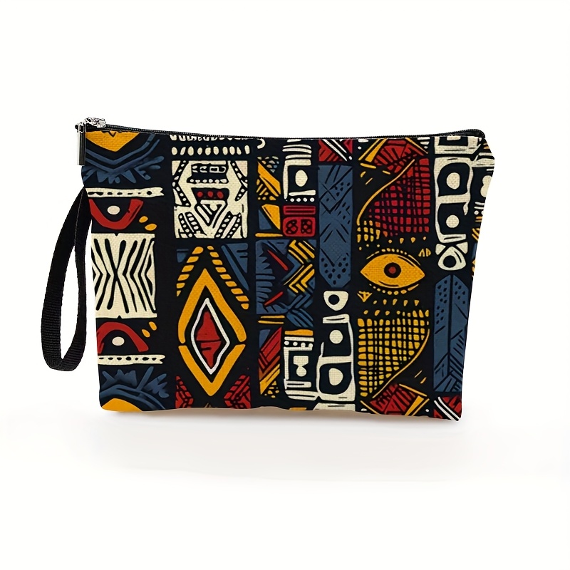 TEMU 1 pz, Elegante trousse da trucco da donna in stile in poliestere, adatta per viaggi e uso , borsa con zip, per le signore, misura 6.7 pollici X