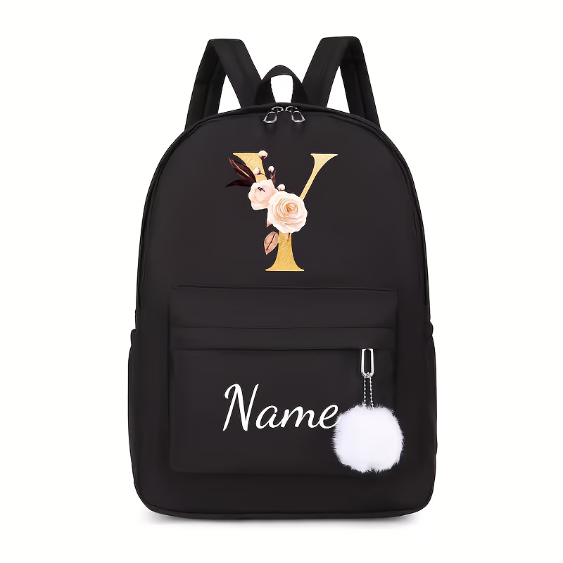 TEMU Customizable Floral Print Backpack | Lightweight, Casual, Adjustable Shoulder Straps, Durable, Suitable For Commuting And Outdoor Activities,