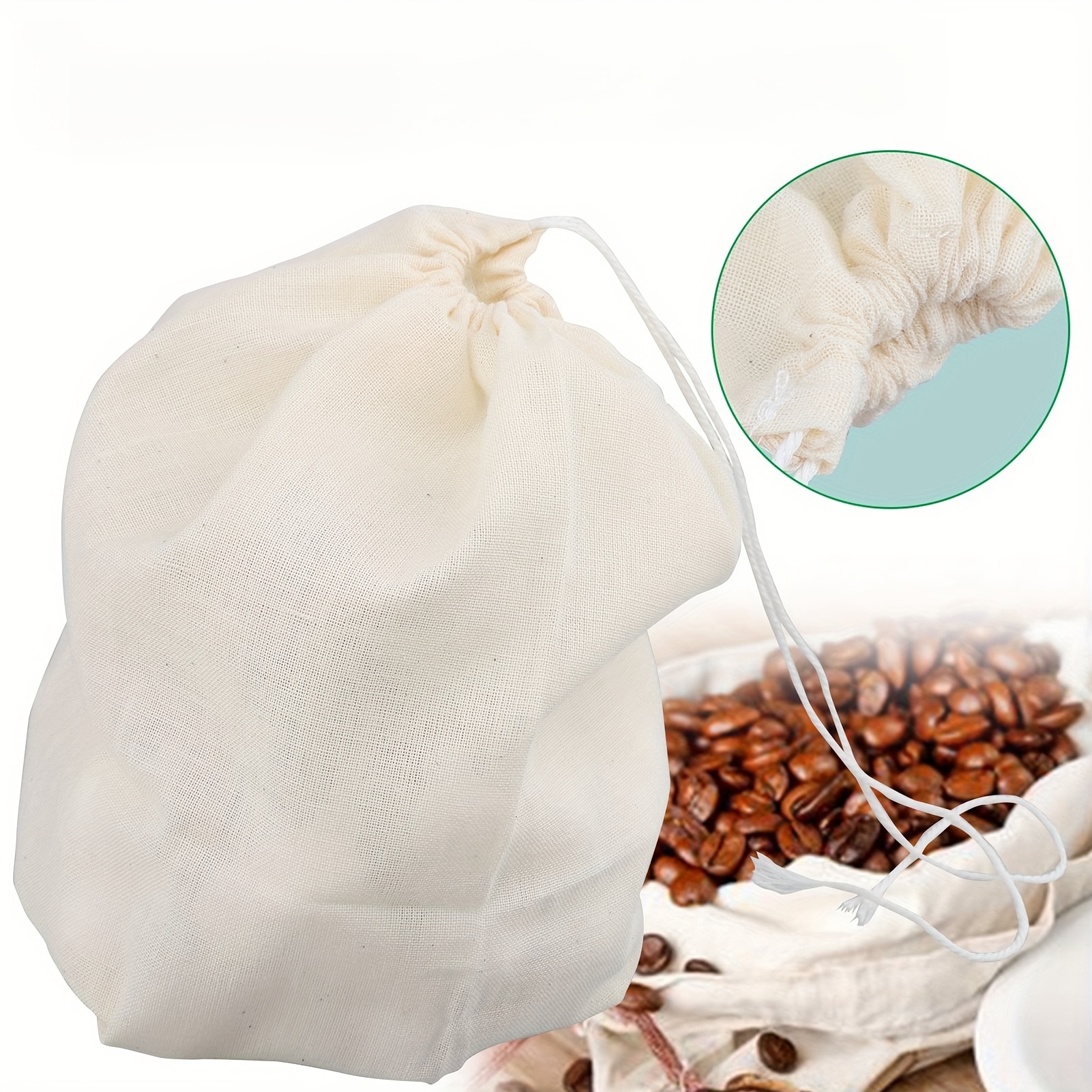   pack reusable fine mesh   with drawstrings   filters for   soy milk   filtration accessories details 3