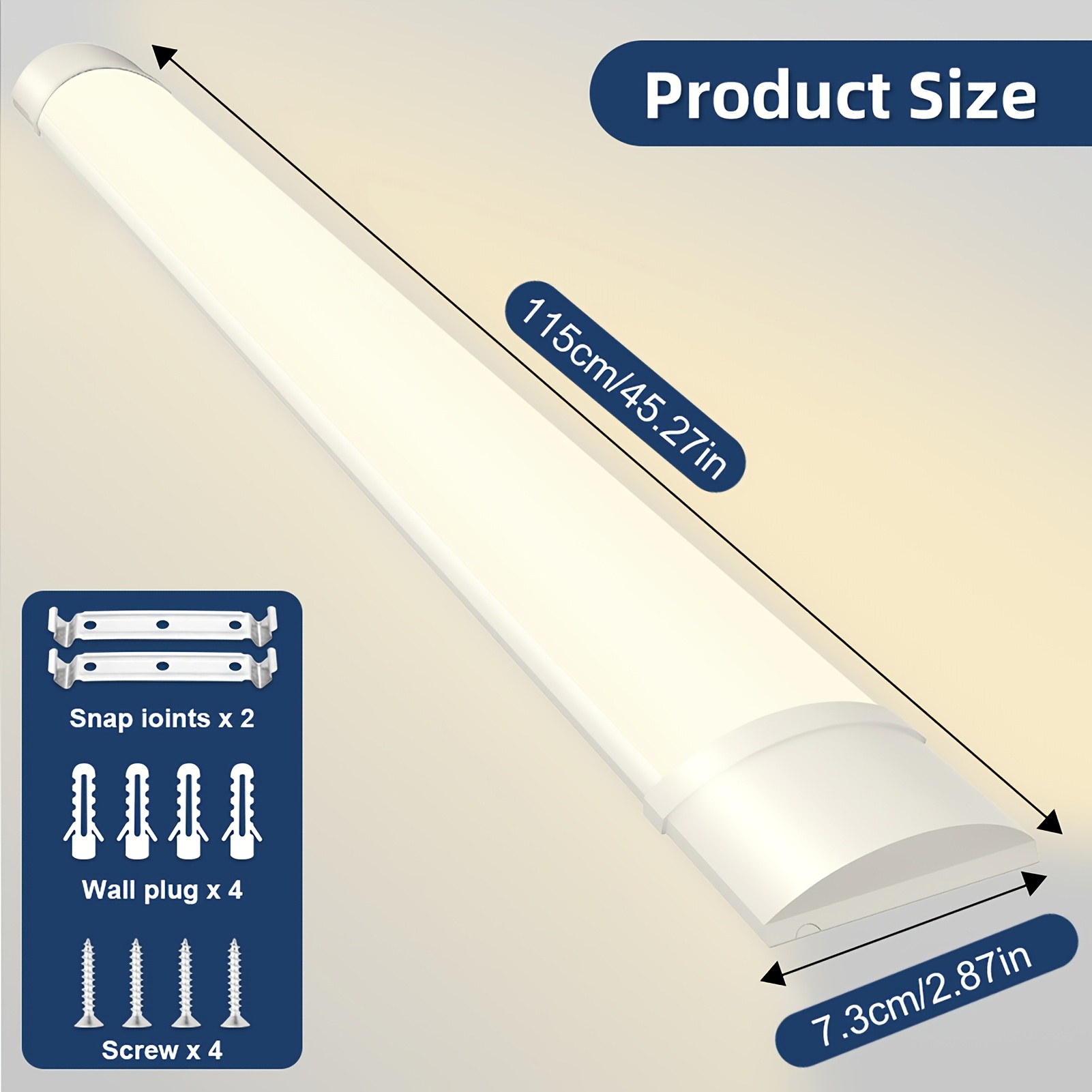 Image of 3pcs 40w Led Purification, 115cm, Neutral White, Led Tube | -free And Eye-friendly | | Perfect For Industrial, Garage, And Office Applications