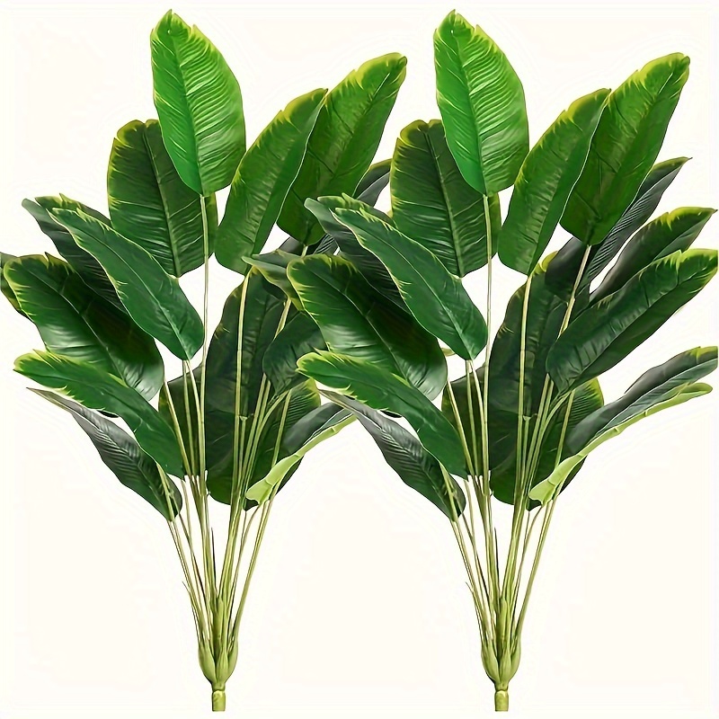 

2pcs Tree Leaves - 25.59" Realistic Artificial Paradise Bird Plants, Indoor & Outdoor Decor, Weddings, Engagements, And Photography Backdrops (pot Not Included)