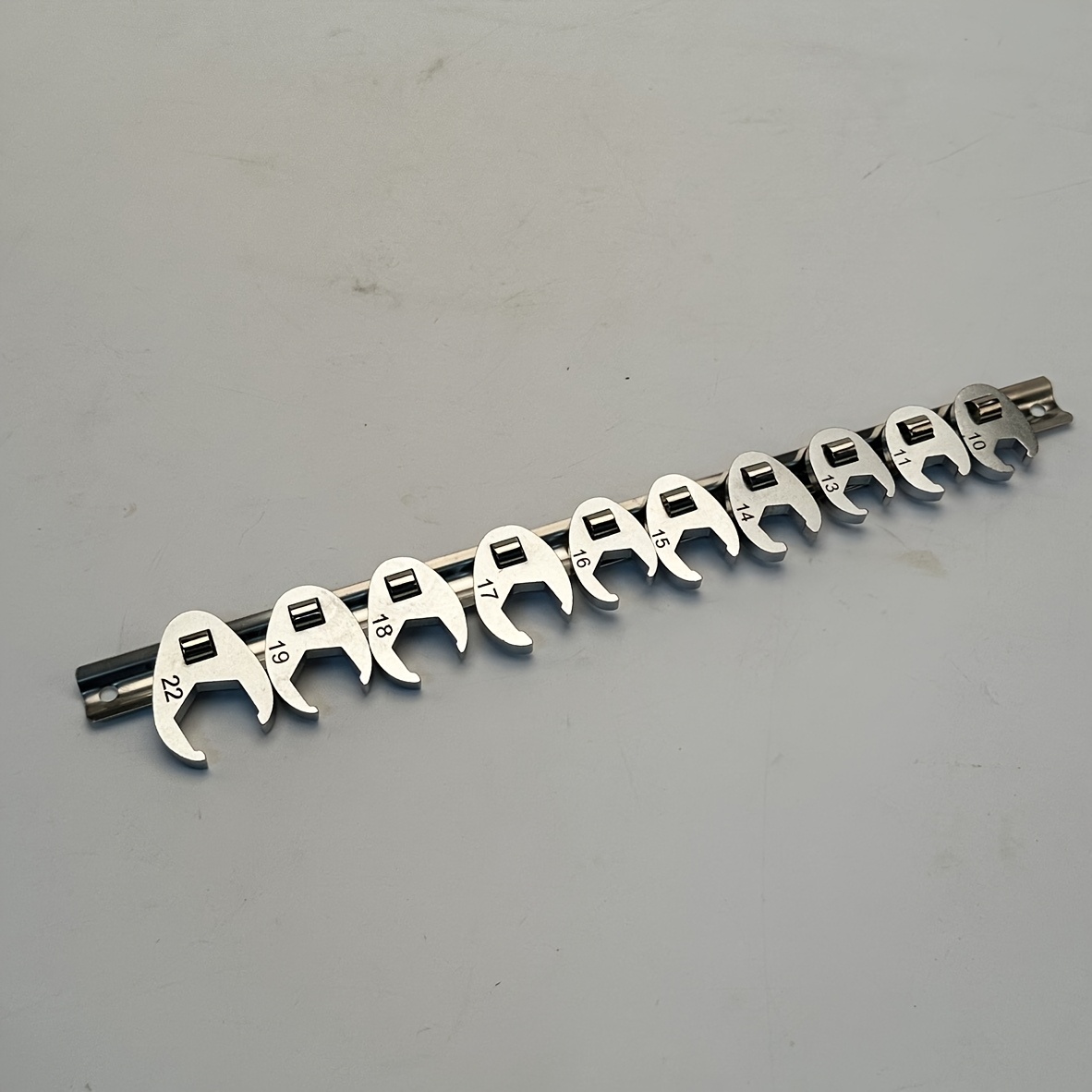 10pcs Set 3/8" Interchangeable Head, Active Open End Wrench, Midfly Quick Ratchet Wrench, L-shaped Wrench With Double Open End For Car Repair
