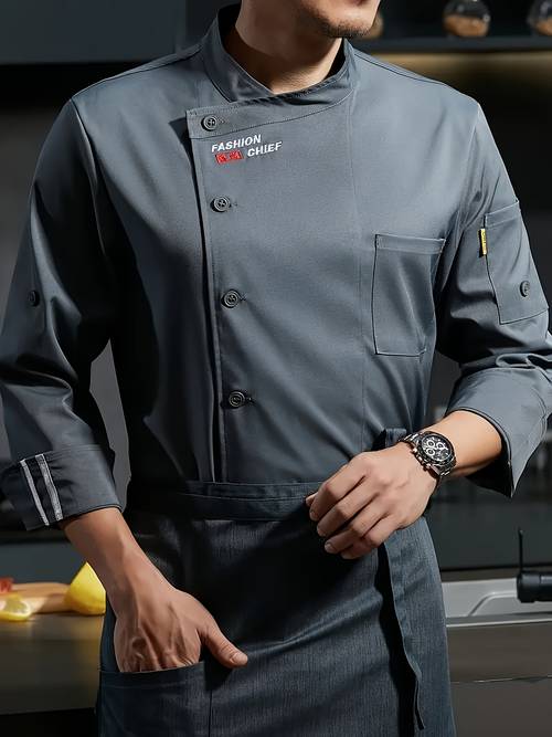 chef stylish unisex 100 chef coat with chest pockets button detailing machine washable non stretch fabric regular fit for kitchens season solid color