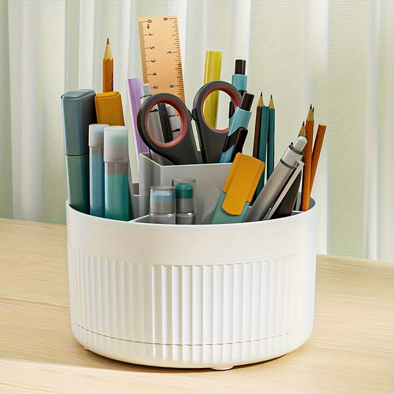 Tecbeauty Soporte para lápices, 9 ranuras giratorias de 360°, organizador  de bolígrafos para lápices de almacenamiento de escritorio para el hogar