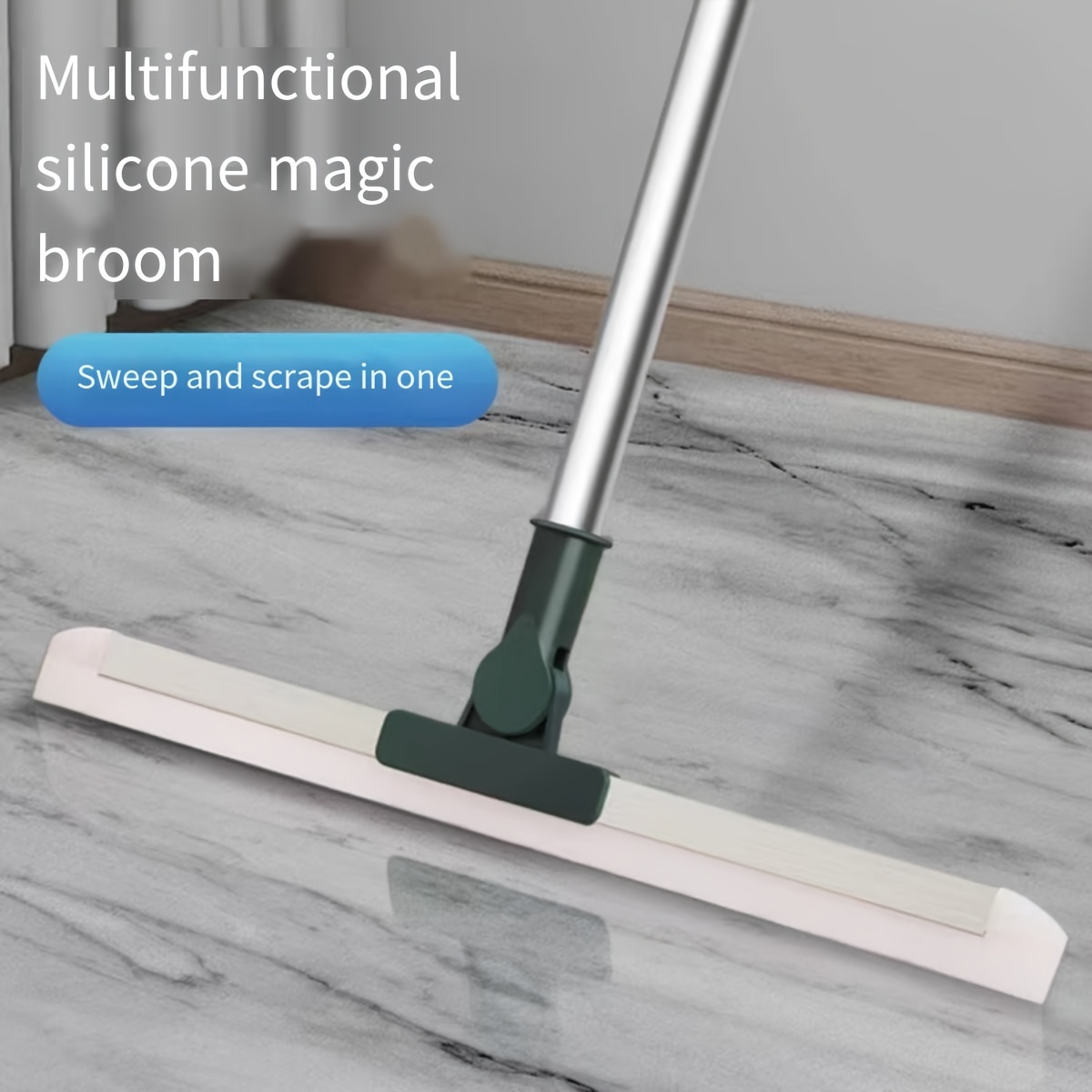 TEMU 3-in-1 Silicone Magic Broom For Cleaning - Sweep, Wipe, Mop For Bathroom, Kitchen, Living Room, Bedroom, Toilet - Dust Scraper And Decontamination Tool