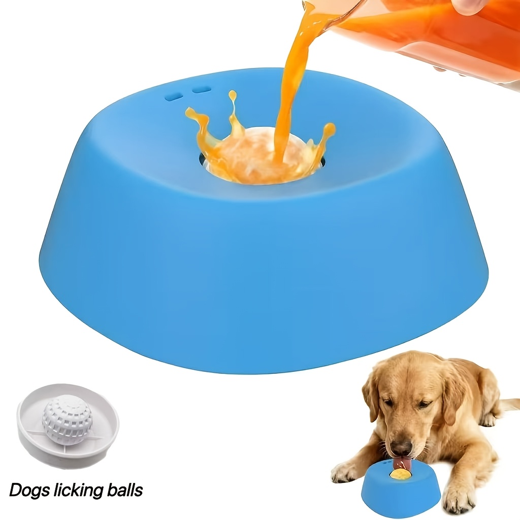 TEMU Dog Bowl, Liquid Treat Bowl With Non-slip Combo, Bone Lick Bowl, 3/4 Cup Yogurt Puppy Lick Toy, Suitable For Large, Medium And Small Dogs
