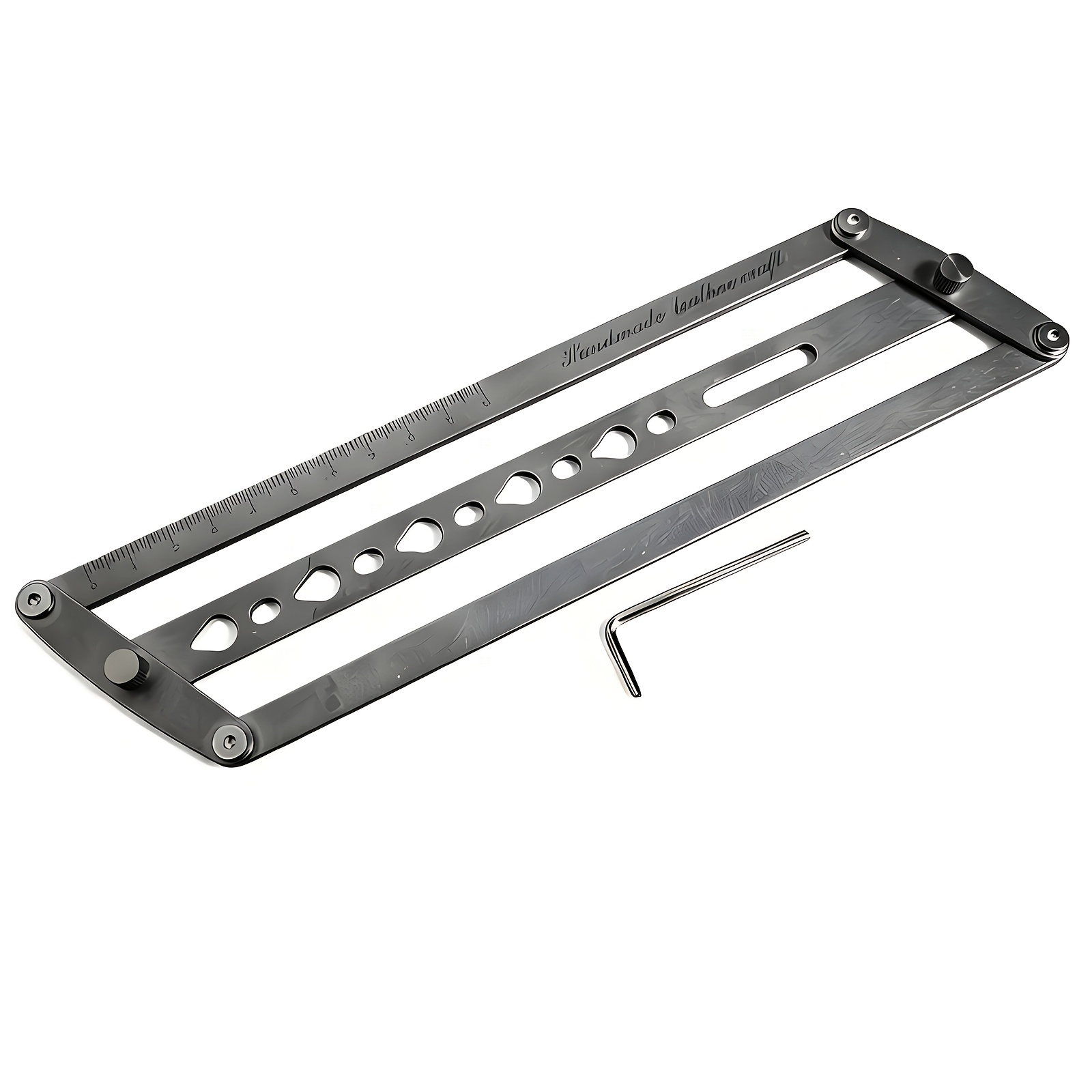 1pc Belt Auxiliary Positioning Punching Ruler Adjustable Punch Hole Template Tool Professional Handmade Faux Leather Diy Tools