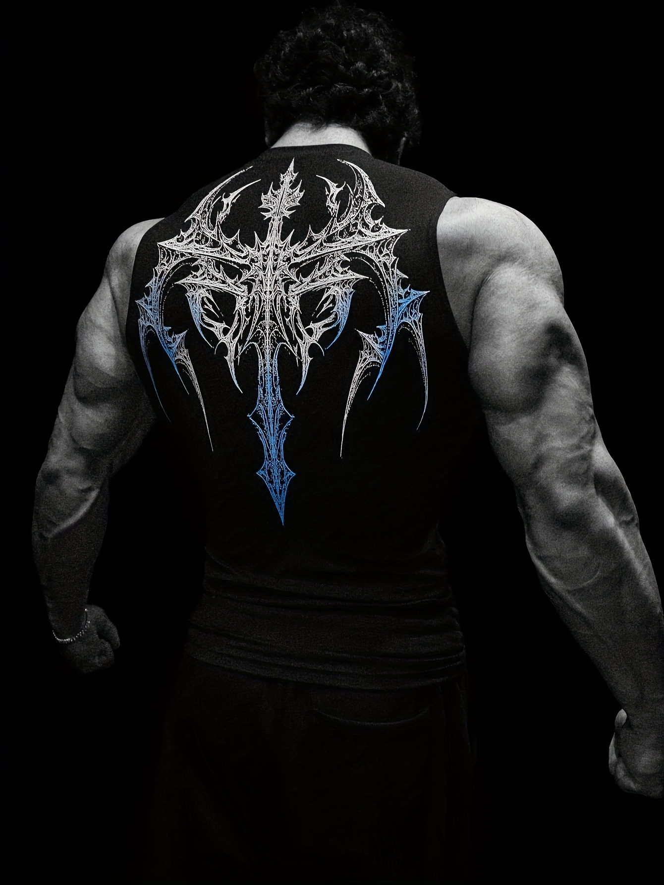 breathedivinity mens sleeveless muscle shirt high stretch quick dry athletic top with back chest muscle print gym running   breathable workout shirt for men ideal for fitness training casual wear gym apparel Product details 7